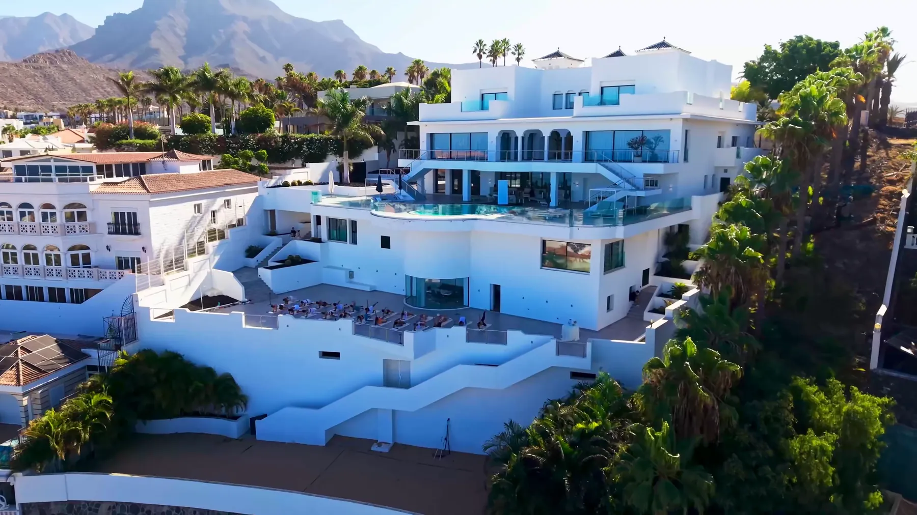 La villa del sur de Tenerife desde el aire